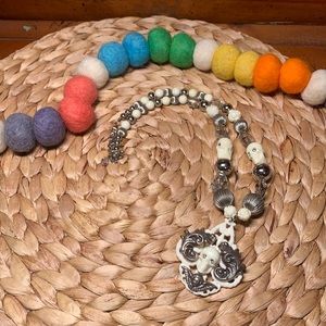 Tarina Tarantino Cream Skull Necklace